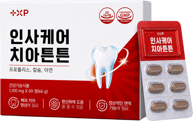 뼈 와 이가 탄탄 약한 잇몸 프로폴리스 칼슘 영양제, 1개, 60정