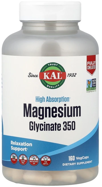 KAL 고흡수 마그네슘 글리시네이트 350 160정 / 미네랄 수면 보충제 마그네슘, 1개 - 쿠팡