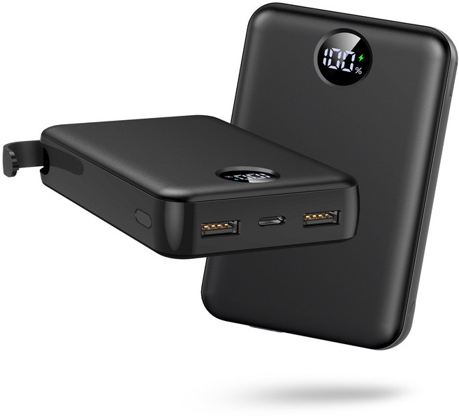 YINTO 대용량 보조배터리 고속충전 40000mAh PD 22.5W QC3.0 잔량표시 확장형 휴대폰 거치대, 블랙, N7