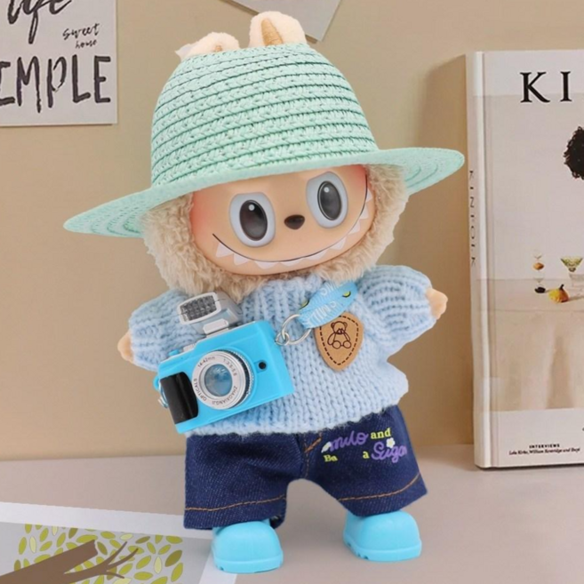 엘리붐 인형옷 라부부 그로밋 반짝 카메라 의상 세트 봄소풍 꾸미기, 민트, 1개