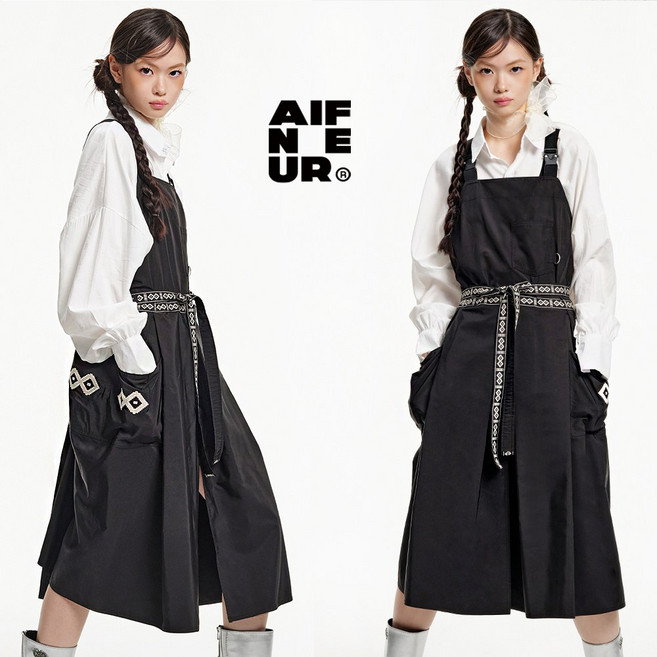 Aife run way 앞치마 미용앞치마 카페 프리미엄 앞치마 Ethnica S 사이즈, 1개