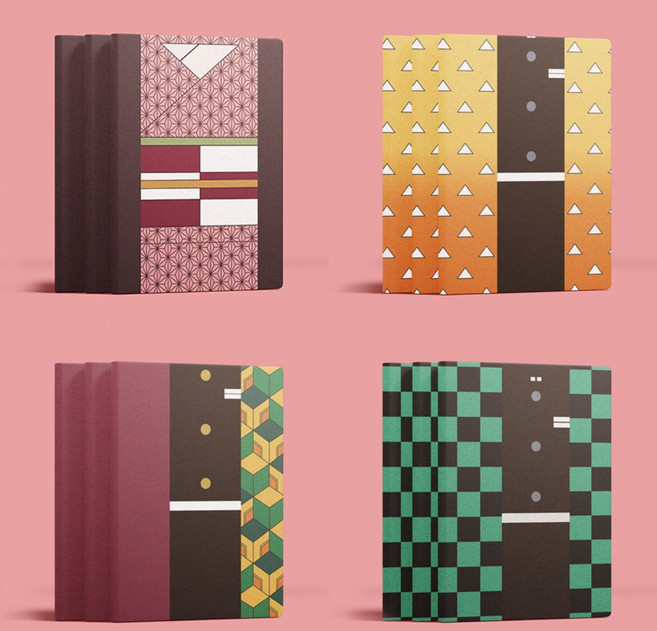 귀멸의칼날 캐릭터 일기장, 1세트, 4PCS
