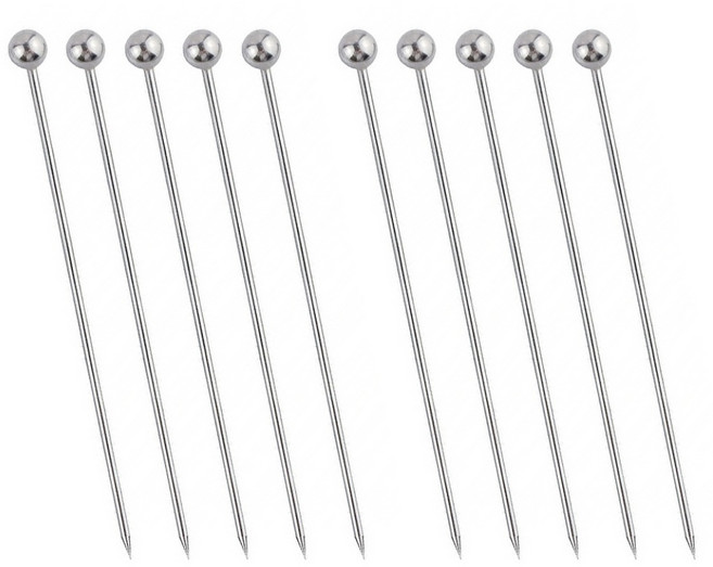 리브문 304 스텐 칵테일픽 디저트 과일꽂이 (10.8cm) A 볼 타입, 10개, 실버