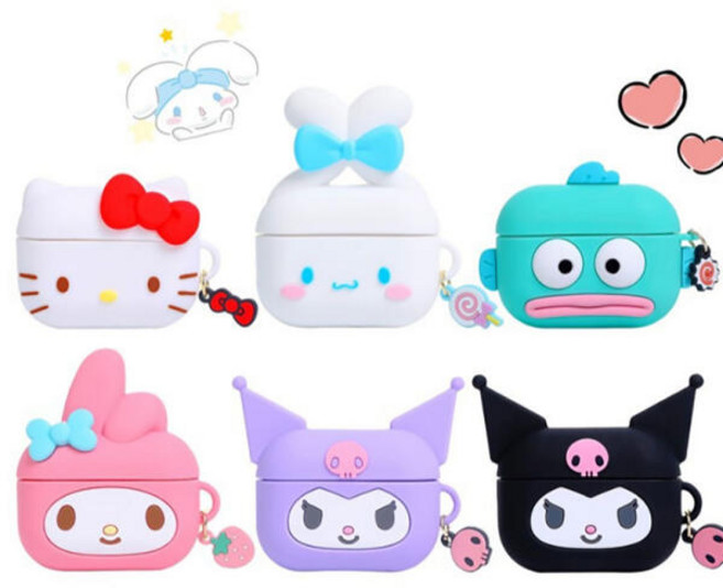 아트박스/산리오 산리오 에어팟프로/프로2 공용 3D실리콘 케이스(ver2), 쿠로미퍼플