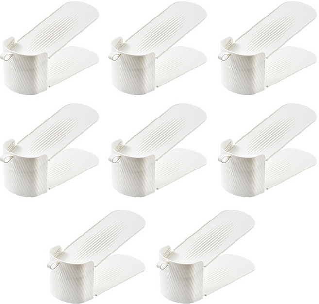 하스몰 고급형 높이조절 신발정리 슈즈렉, 화이트, 8개