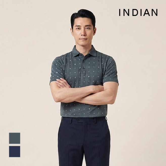 인디안 INDIAN 린넨혼방 올오버 반팔 티셔츠-MITAS3M3301