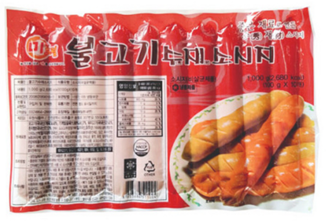 미드림 불고기맛 수재소시지, 1kg, 16개