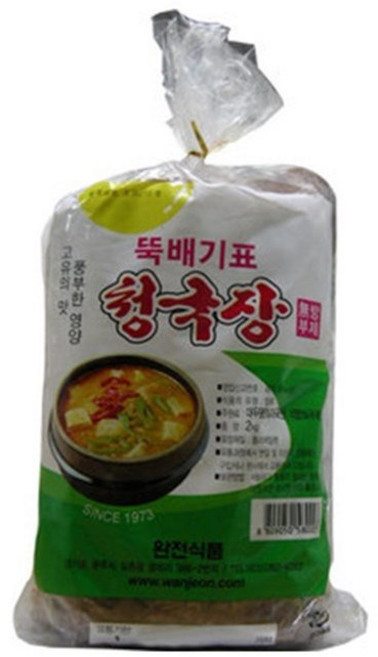[더착한푸드]뚝배기표청국장(완전 2K) 식자재마트 대용량 업소용 뚝배기청국장 완전식품 청국장 낫또, 2kg, 1개
