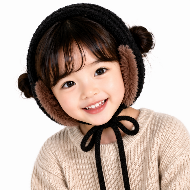 유아 아동 니트 귀도리 보넷 아기 겨울 모자 끈모자 방한모