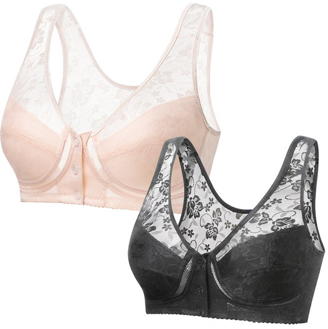 한미 파워넷 앞단추 인견브라 여성브라 2P