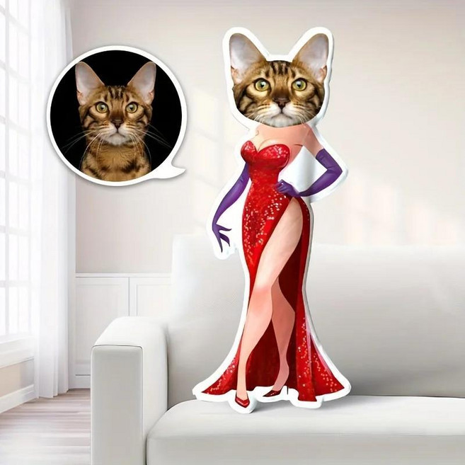 머리 받침을 제공하는 플러시 베개 애완동물 의류 인형 자동차 소파 침대 장식에 적합합니다, 1개, 1. Image customization