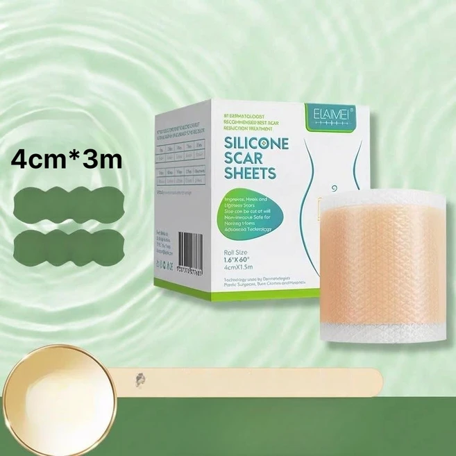 실리콘 흉터 시트 폼 제왕절개 제거후 패치 켈로이드 재사용가능 테이프 밴드, 4cmx3m, 1개 - 쿠팡