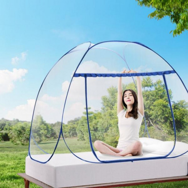 침대 캐노피 텐트 모기장 바닥있는 원터치, 1인용 100cm