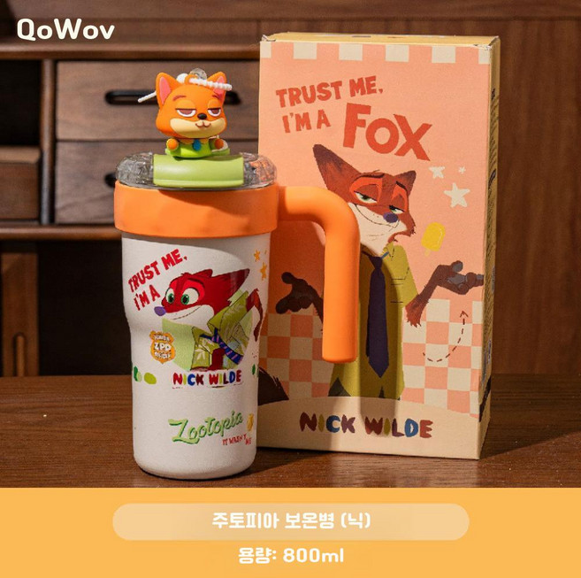 주토피아 콜드컵 대용량 아이스 텀블러 주디 닉 캐릭터 선물, 닉 800ml