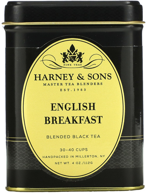 Harney & Sons 잉글리시 브렉프서트 블렌디드 블랙 티 4 온스 (112 g) 1팩, 112g, 1개