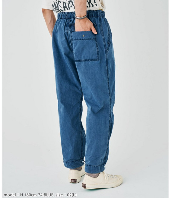 復古軍裝長褲 海軍藍 日系機能風格 高腰直筒 縮口 男性