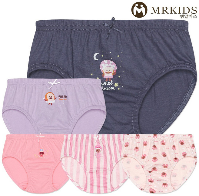 MR키즈 브레드이발소 스위트 여삼각 5매입 아동팬티