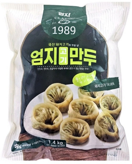 엄지 고기손 만두 1.2kg, 1개