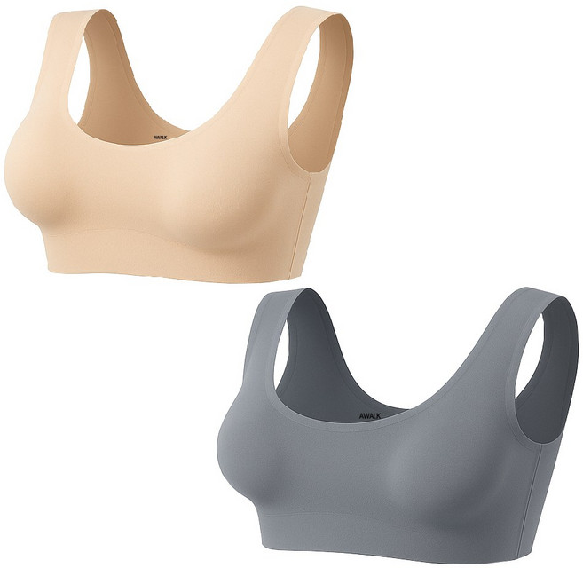 어워크 심리스 노와이어 스포츠 브라 1+1 세트 브래지어