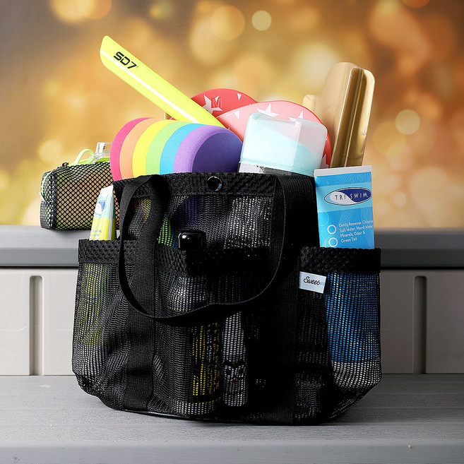 미니코메타 워터파크 수영장 물놀이 용품 수영복 매쉬 가방 대형, 블랙