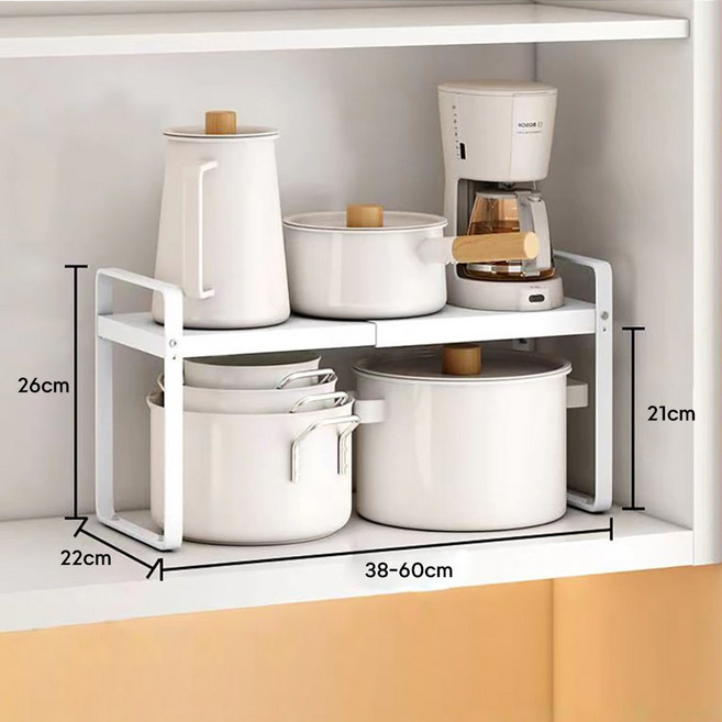 주방 선반 조절 가능 접시 정리대 싱크대 정리 선반, 1개, 흰색
