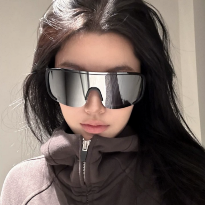 히룸 자외선차단 편광 선글라스 사계절용 남녀공용 아웃도어 스포츠고글, 블랙, 1개