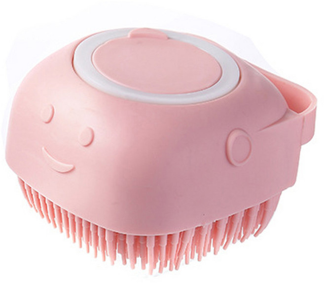 반려견 샴푸 브러시 반려동물 세척 용품 부드러운 고양이 마사지 빗 목욕 짧은 머리용 그루밍 스크러버 실리콘 고무, 06 pink, 1개