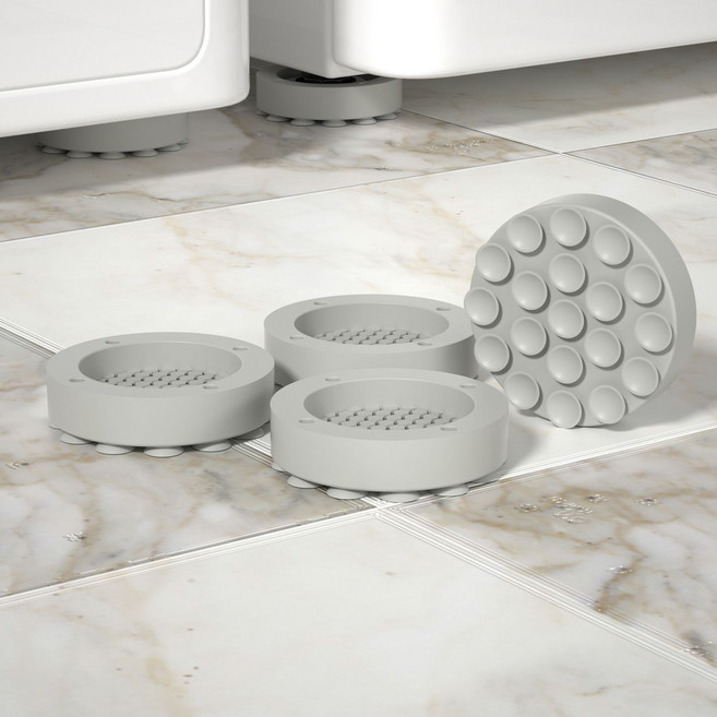 洗衣機底座防震增高墊, 1個, 升級吸盤【防滑防震】灰色4個裝