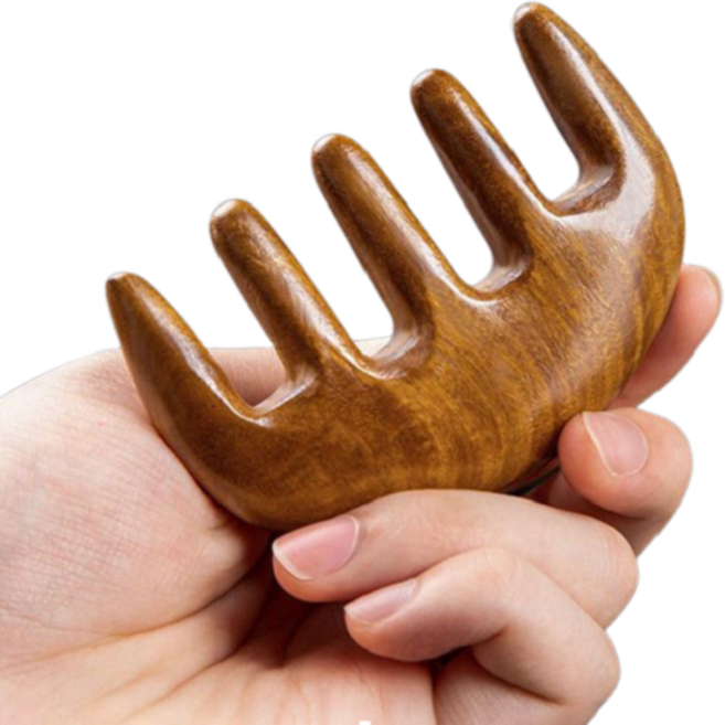 크로닉401 원목 두피 마사지 빗 샴푸 지압 5발 브러쉬, 1개, 3번, 1개입