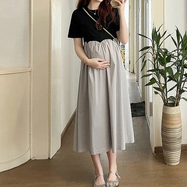와이스토리 편안한 면소재 임부복 원피스