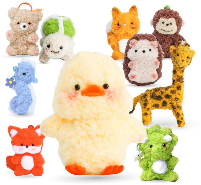 토이토 DIY 애니멀 모루 인형 키링 철사 가방고리 만들기, 1개, 오리