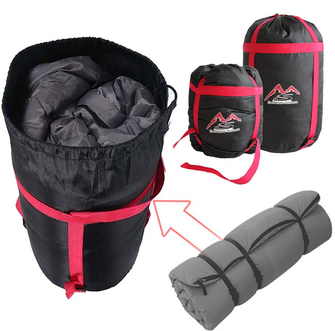 2사이즈 캠핑 대용량 경량 대형 압축 이불 침구 주머니 백 백패킹 보관 수납 파우치 가방, 스몰, 1개, 블랙
