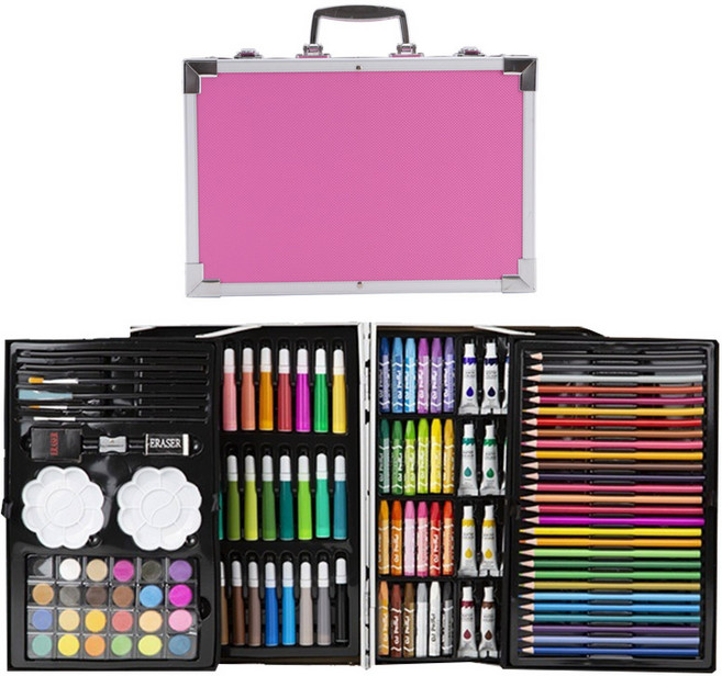 코코쥬 145P 미술도구 4단케이스 풀세트, 1세트, 핑크