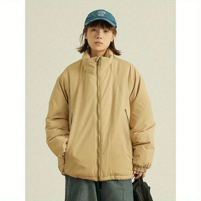 日系復古加厚棉衣外套套裝，中性大口袋立領棉服棉襖，保暖舒適兩件裝/單件可選