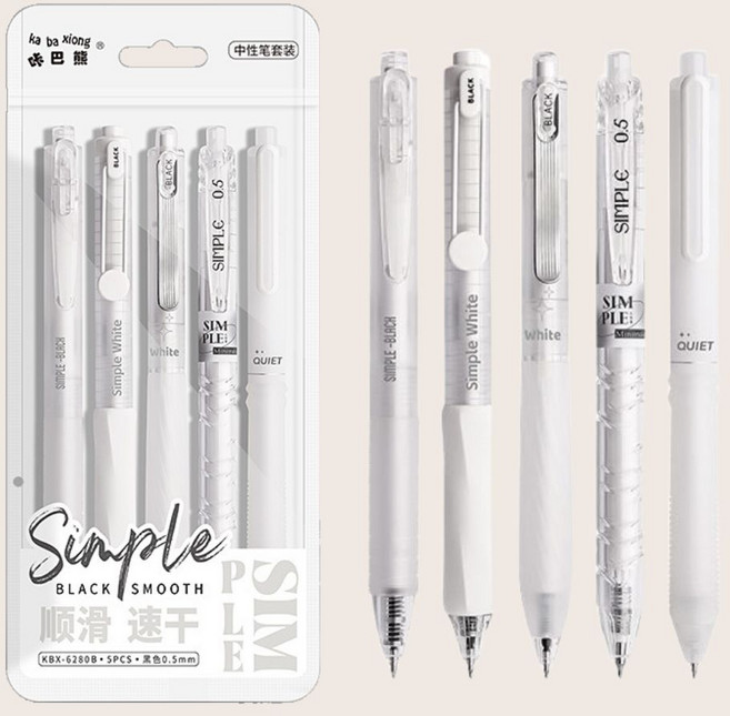 세모네 끊김없는 젤펜 세트 0.5mm 5종, 1개, 투명 5세트