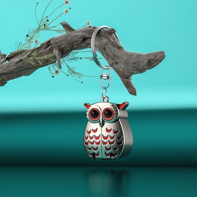 세인트이브 스텐 손톱깎이 복을가져다주는 악세서리 키링 부엉이손톱깎이, 1개, 실버레드