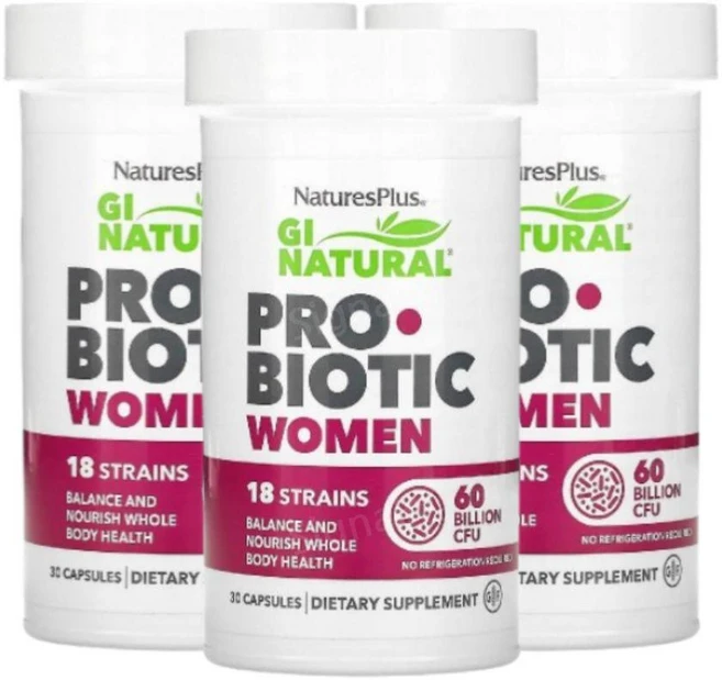 네이쳐스 플러스 GI 내추럴 유산균 우먼 600억 CFU 30 캡슐, 3개, 30정 - 쿠팡