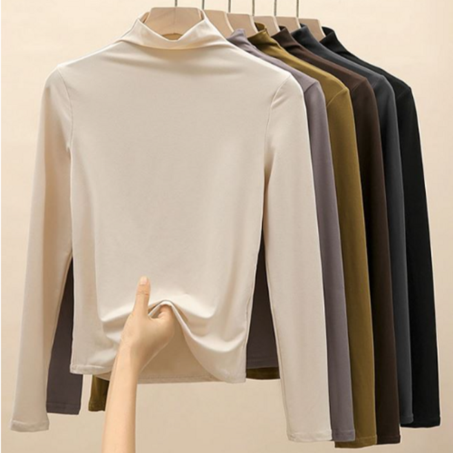 [간절기템] 여자 얇고 부드러운 반폴라 폴라티 목폴라