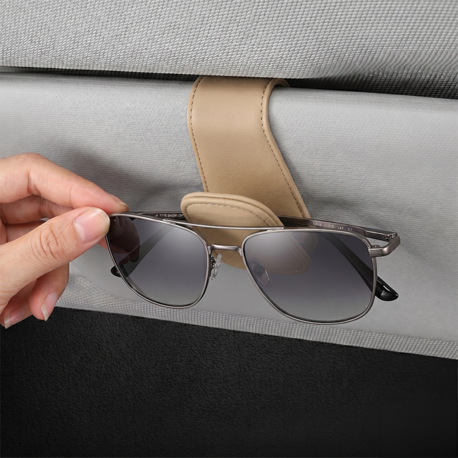 차량 선바이저 안경 클립 선글라스 거치대 자동차 안경걸이, 1개, 베이지