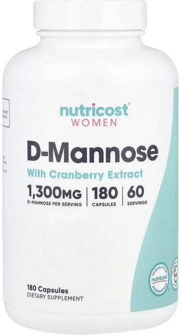 Nutricost 여성 크랜베리 추출물 함유 d-만노스 캡슐 180정, Nutricost여성크랜베리추출물함유d만노스캡슐180정, 1개 - 쿠팡