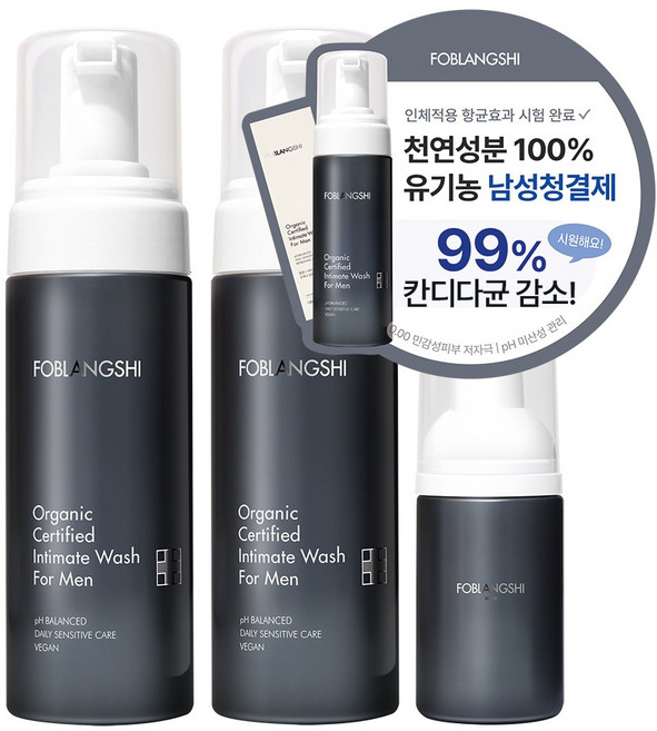 포블랑시 유기농 남성청결제 쿨링 항문전용워셔 세정제 클렌저 150mlx2p+30ml, 1개, 330ml