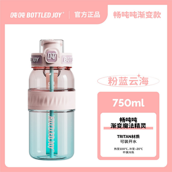 BOTTLED JOY 1000ml TRITAN吸管杯, 1套, 600ml