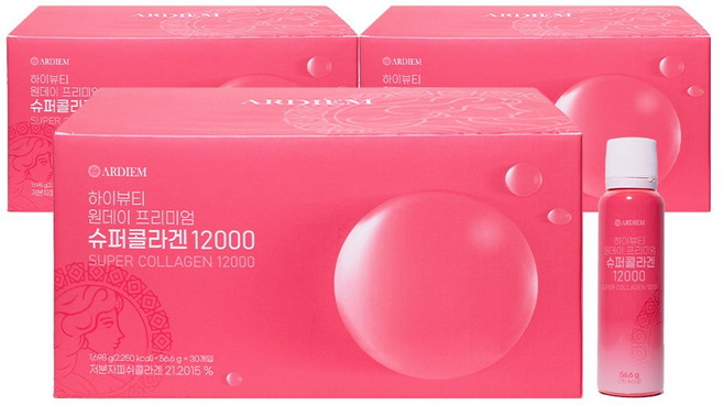 아르디엠 하이뷰티 원데이 프리미엄 슈퍼콜라겐 12000 56.6g 30p, 3박스, 30회분