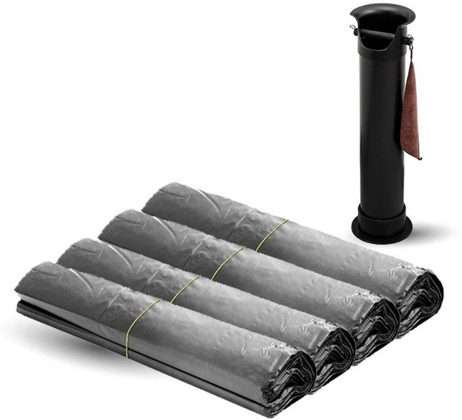 스탠드 넉박스 전용 비닐 100매 잘 찢어지지 않는 고강도 블랙 리필봉투 (25매X4개), 4세트