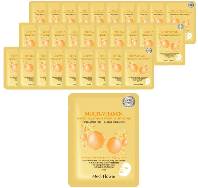 메디플라워 에너자이징 멀티 비타민 마스크, 1개입, 30개