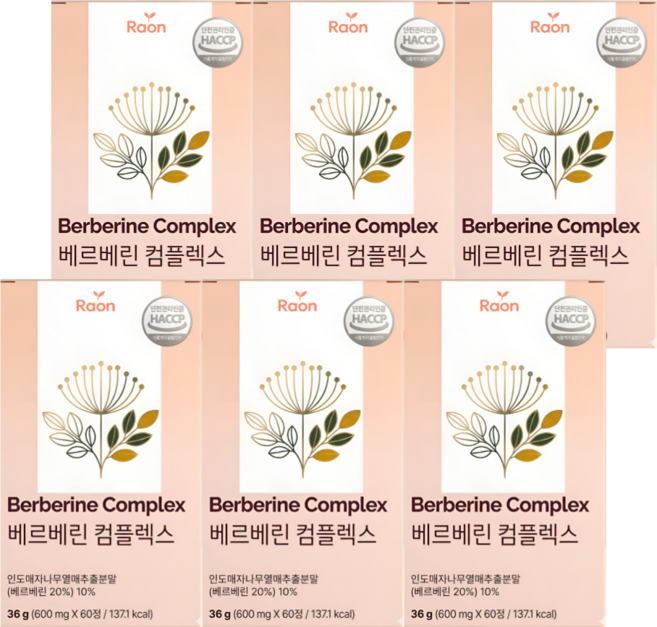 당비움가루 베르베린가루 식약청인증 바나바잎 여주추출물 컴플렉스, 6개, 60정