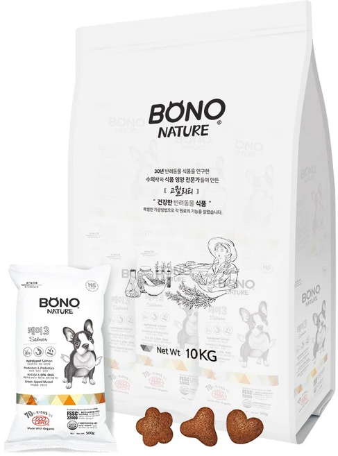 보노네이처 강아지 케어3 유기농70% 피부알러지 앤 눈물 전연령 건식사료, 피부/알러지/눈물, 10kg, 1개 - 쿠팡