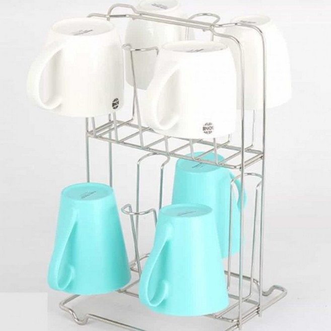 2단 컵걸이 주방컵정리 2단컵걸이 컵꽂이, 1개, 상세페이지 참조