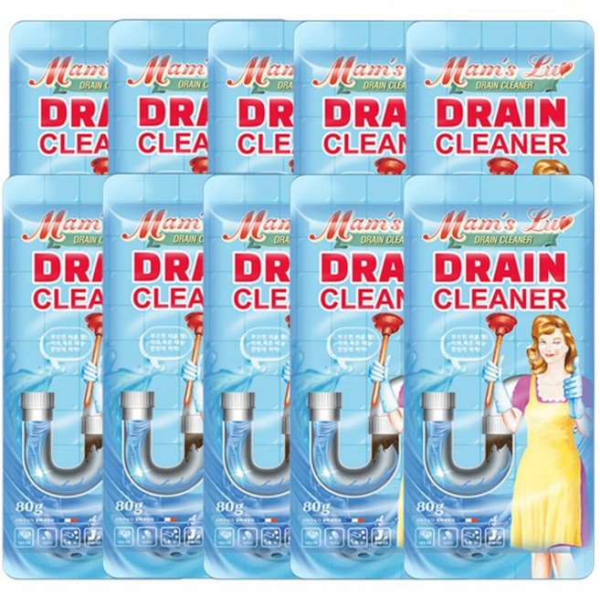 맘스럽 배수구클리너 80g 초강력 발포세정제, 10개