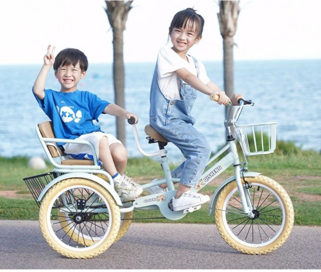 주니어 2인승 세발자전거 초등자전거 어린이 바구니 자전거, 20인치, A, 1개